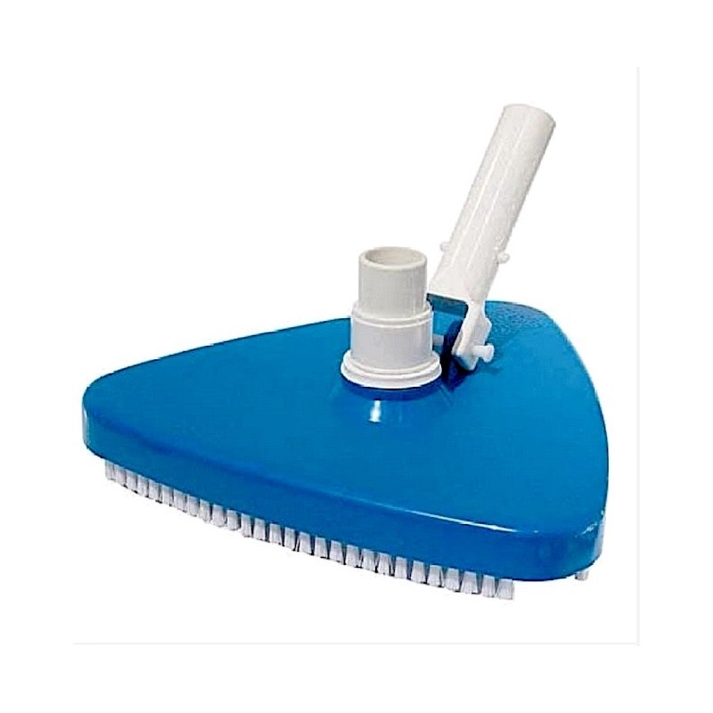 Triangle vacuum head with brushes