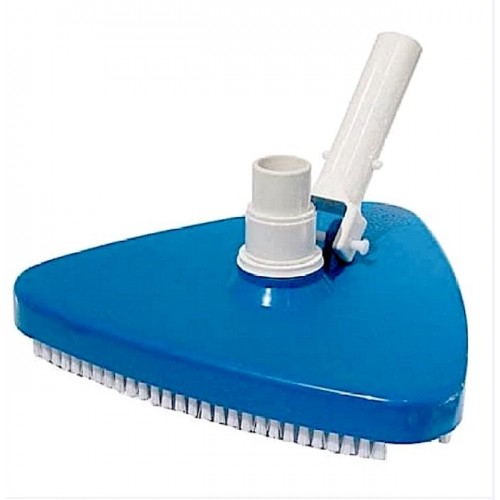 Triangle vacuum head with brushes